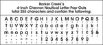 Barker Creek Nautical Chevron  4" Letters and Numbers, Multicolored, 255/Pack (LL1719)