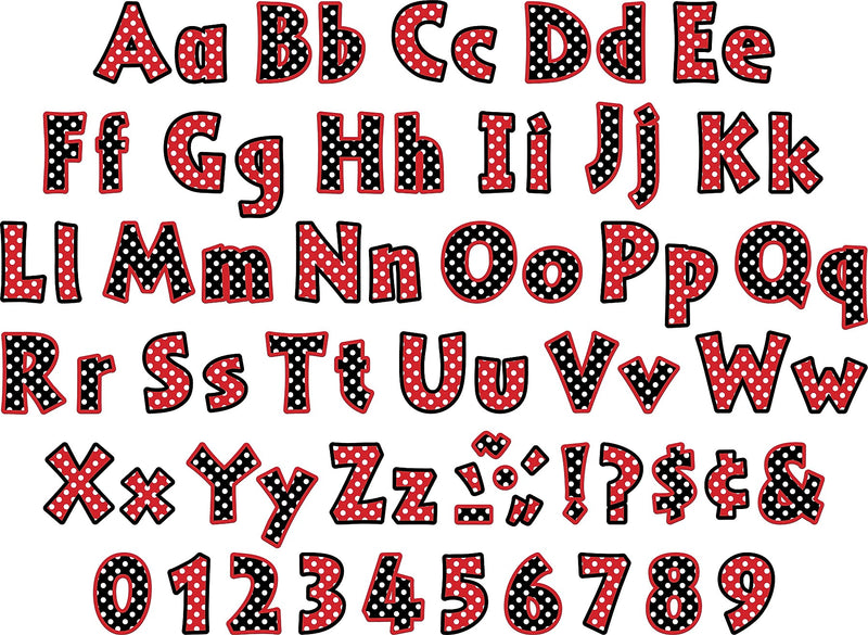 Barker Creek Dots  4" Letters and Numbers, Multicolored, 255/Pack (LL1702)