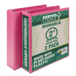 Samsill Earth's Choice Plant-Based Durable 2" View Binders, 3-Ring , Made in USA, Pink Berry, 2/Pack (SAMU86676)