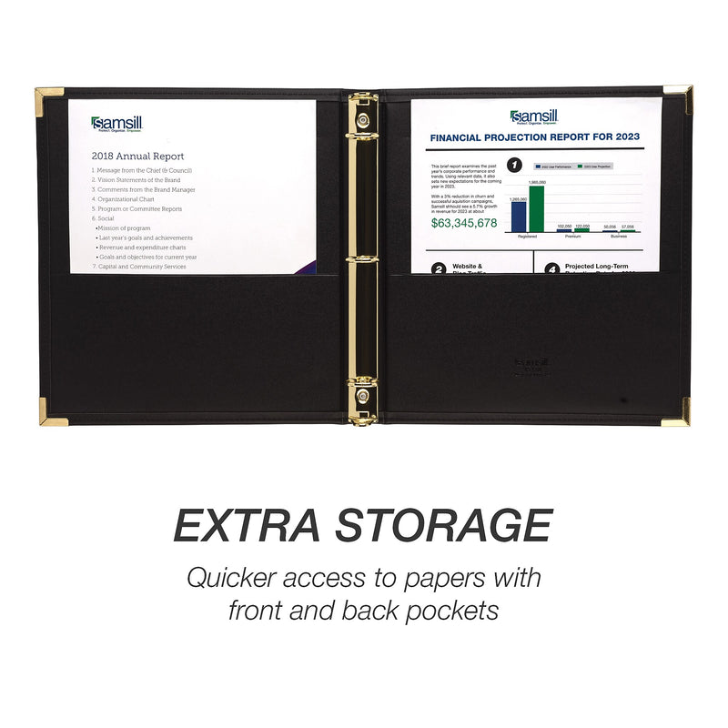 Samsill Classic Executive 1" Non-View Binder, 3-Ring , Black (SAM15130)