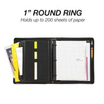 Samsill Regal Genuine Leather Zippered Padfolio, Black (15540)