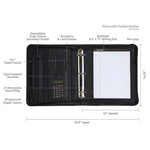 Samsill Leather Zippered Padfolio, Black (15670)