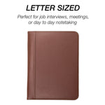 Samsill Contrast Stitch Leather Padfolio, Tan (SAM71716)