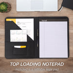 Samsill Contrast Stitch Leather Padfolio, Tan (SAM71716)