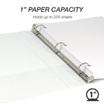 Samsill Economy 1" View Binders, 3-Ring , Made in USA, White, 12/Pack (I008537C)