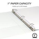 Samsill Economy 1"  View Binders, 3-Ring, Made in USA, White, 6/Pack (I08537)