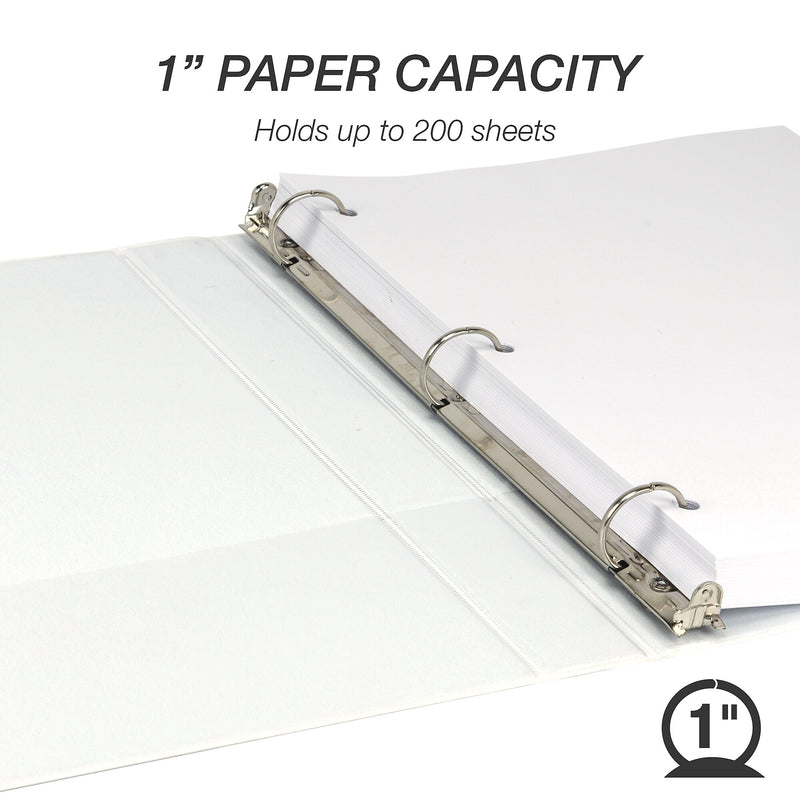 Samsill Economy 1"  View Binders, 3-Ring, Made in USA, White, 6/Pack (I08537)