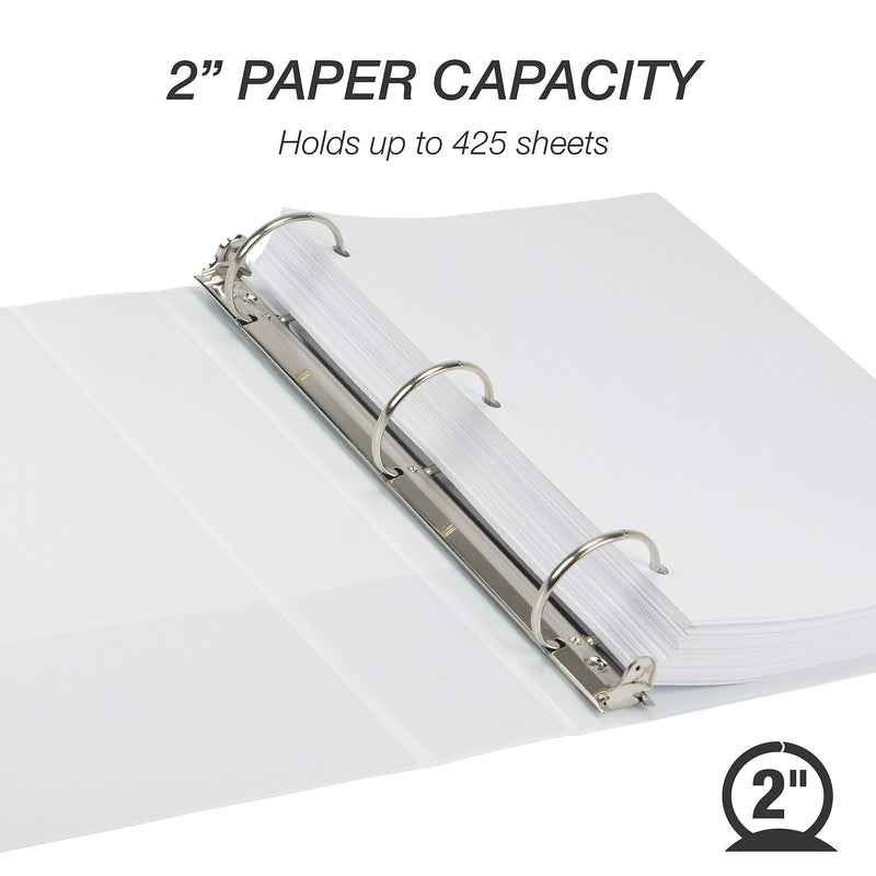 Samsill Earth's Choice Plant-Based Durable 2" View Binders, 3 Ring Binder, Made in USA, White, 4/Pack (I08967)
