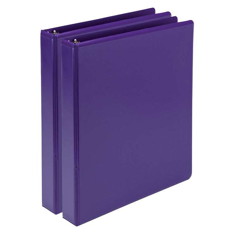 Samsill Earth's Choice 1"  View Binders, 3-Ring, Made in USA, Purple, 2/Pack (U86308)