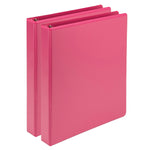 Samsill Fashion Colors 1" View Binders, 3-Ring , Made in USA, Pink, 2/Pack (U86376)