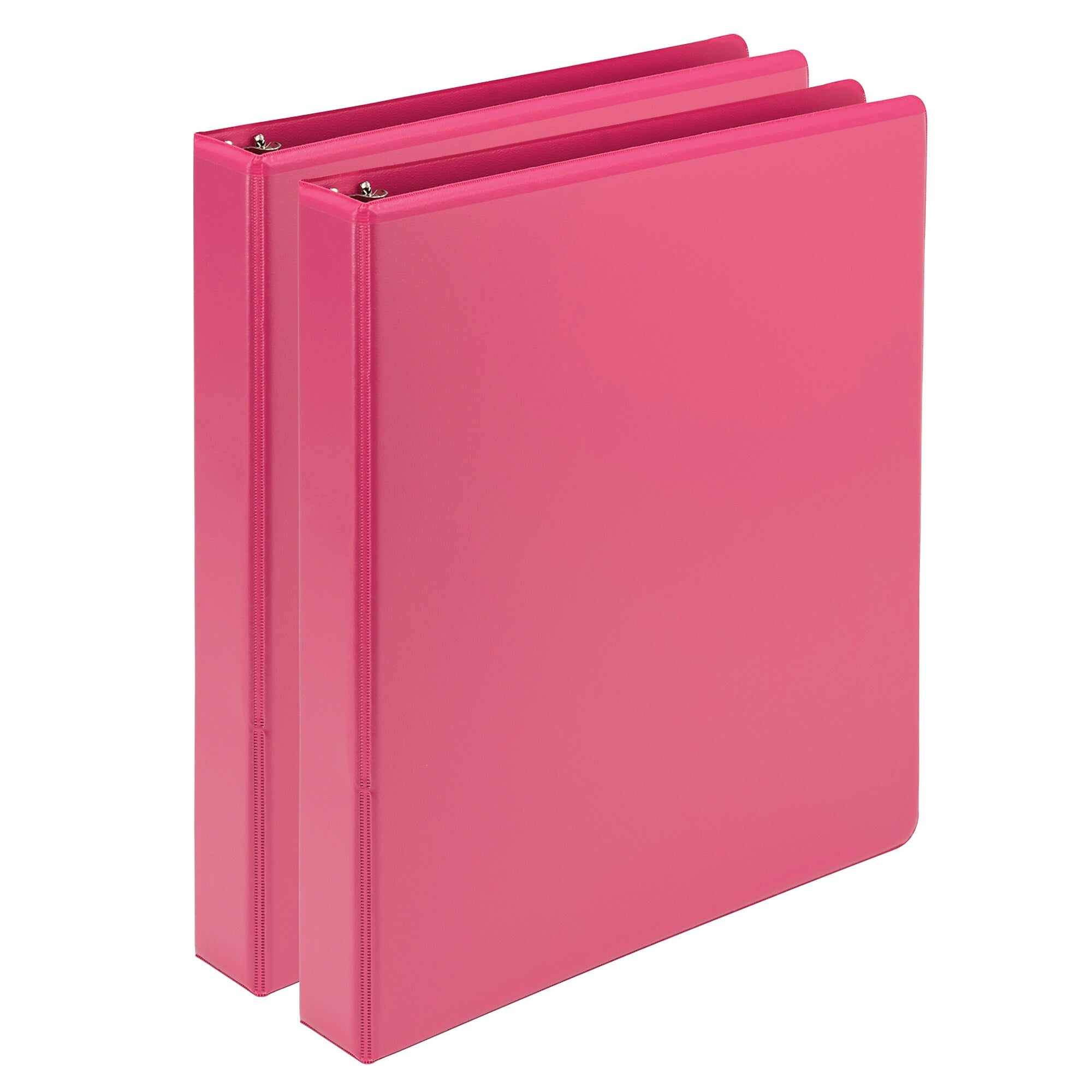 Samsill Fashion Colors 1" View Binders, 3-Ring , Made in USA, Pink, 2/Pack (U86376)