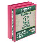 Samsill Fashion Colors 1" View Binders, 3-Ring , Made in USA, Pink, 2/Pack (U86376)