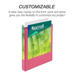 Samsill Fashion Colors 1" View Binders, 3-Ring , Made in USA, Pink, 2/Pack (U86376)