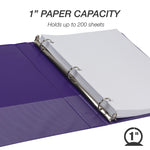 Samsill Earth's Choice 1"  View Binders, 3-Ring, Made in USA, Purple, 2/Pack (U86308)