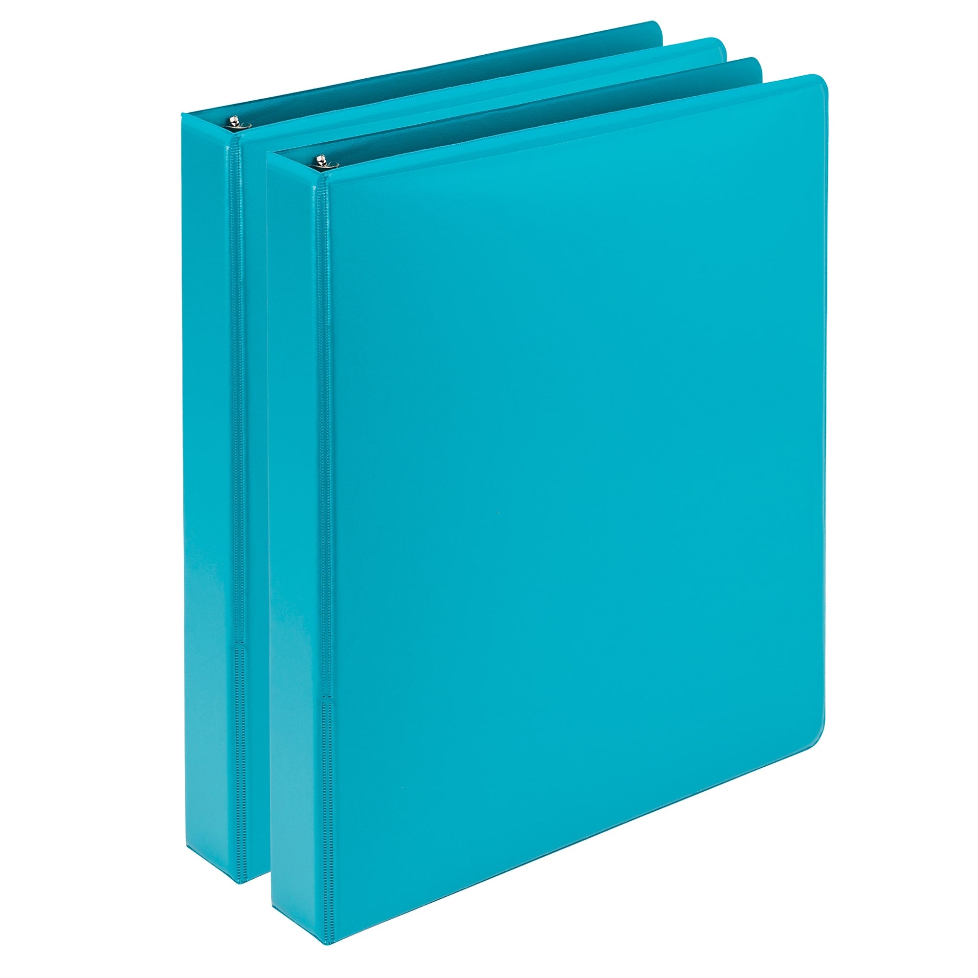 Samsill Fashion Colors 1"  View Binders, 3-Ring, Made in USA, Teal, 2/Pack (U86377)