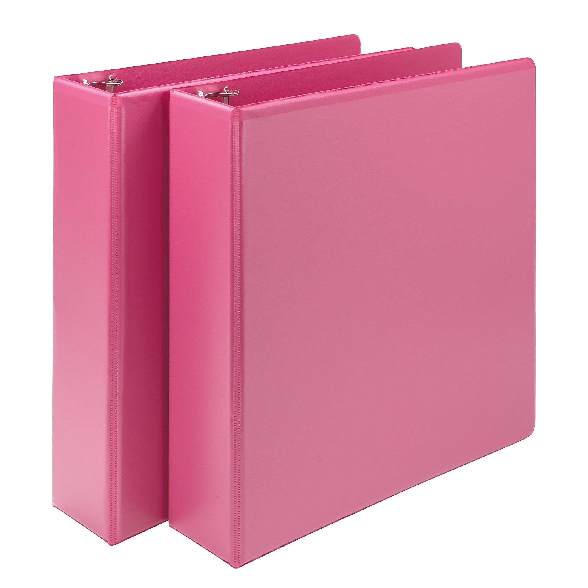 Samsill Earth's Choice Plant-Based Durable 2" View Binders, 3-Ring , Made in USA, Pink Berry, 2/Pack (SAMU86676)