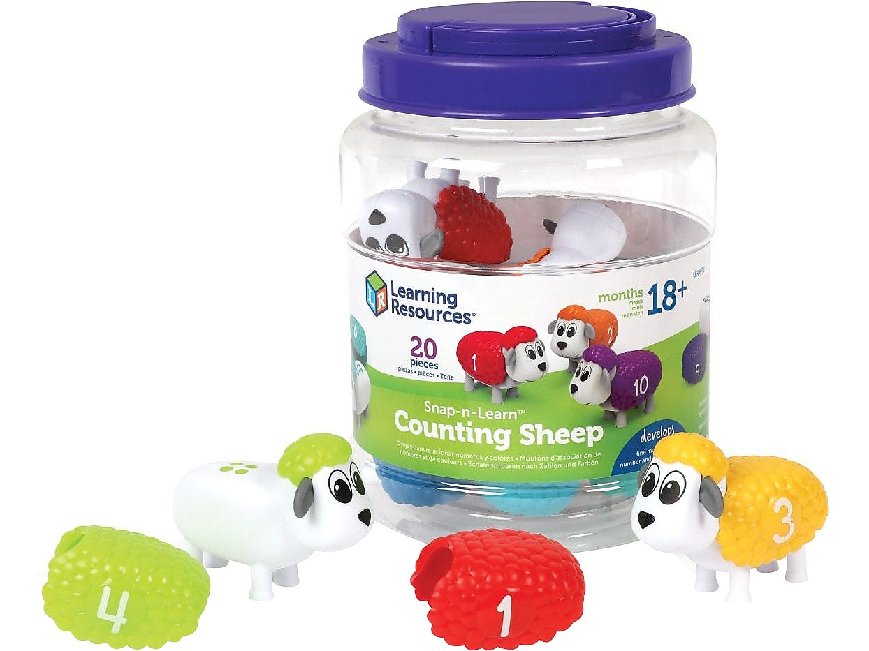 Learning Resources Snap-n-Learn Counting Sheep, 5.4" x 4.5" x 0.85", Assorted Colors (LER6712)