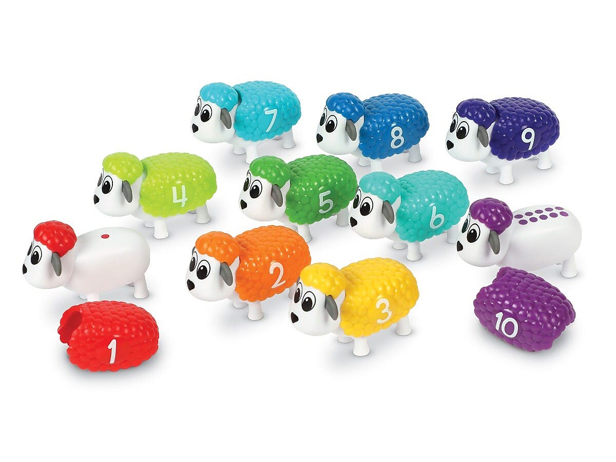 Learning Resources Snap-n-Learn Counting Sheep, 5.4" x 4.5" x 0.85", Assorted Colors (LER6712)