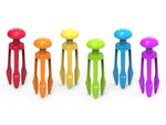 Learning Resources Tri-Grip Tongs, 0.3' x 2.8" x 3.9", Assorted Colors, 6/Pack (LER2964)