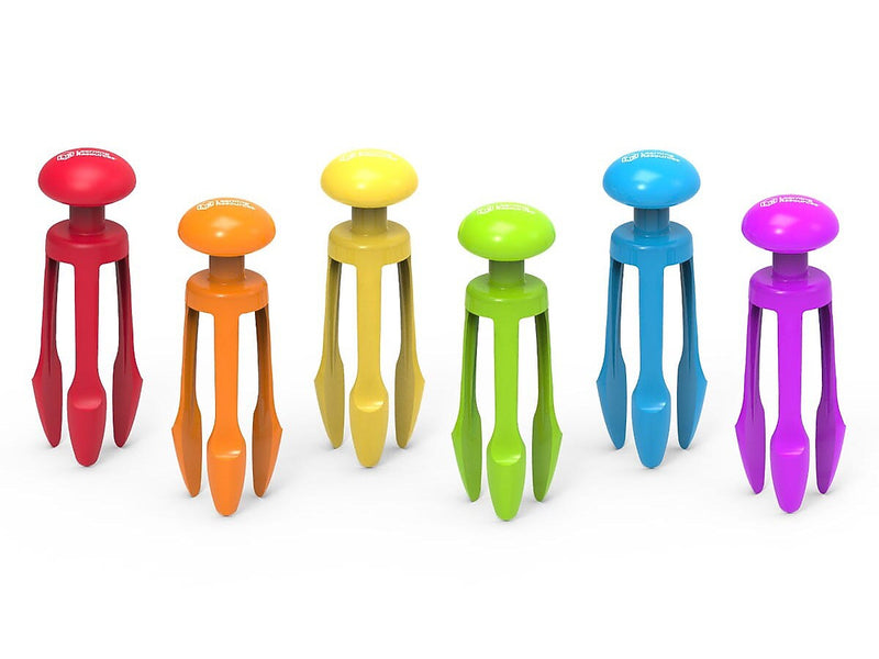 Learning Resources Tri-Grip Tongs, 0.3' x 2.8" x 3.9", Assorted Colors, 6/Pack (LER2964)