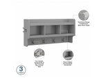 Bush Furniture Woodland 40W Shoe Storage Bench with Doors and Wall Mounted Coat Rack, Cape Cod Gray (WDL003CG)