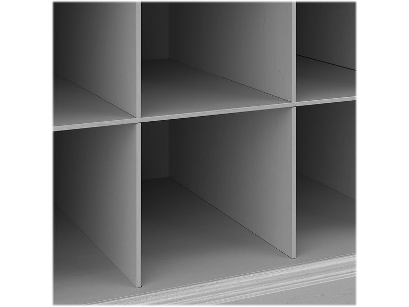 Bush Furniture Woodland 24W Hall Tree and Small Shoe Bench with Shelves, Cape Cod Gray (WDL008CG)