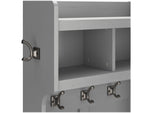 Bush Furniture Woodland 24W Hall Tree and Small Shoe Bench with Shelves, Cape Cod Gray (WDL008CG)