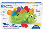 Learning Resources Steggy the Fine Motor Dino, 3.45"H x 6.5"W x 0.7"D, Multicolor (LER9091)