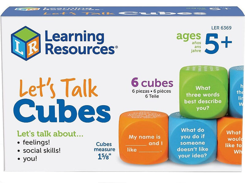 Learning Resources Let's Talk! Cubes, Assorted Colors, 6/Pack (LER6369)