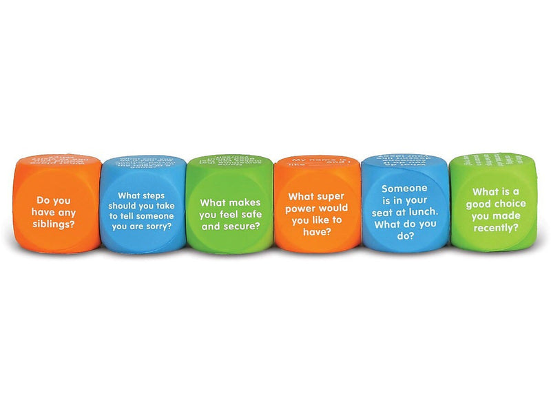 Learning Resources Let's Talk! Cubes, Assorted Colors, 6/Pack (LER6369)