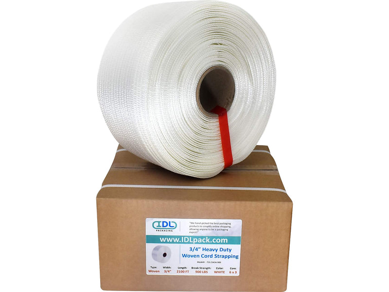 3/4" x 0.060" x 2100' Woven Cord Strapping Kit, 6" x 3", Hand Grade (WCSK.34.2100-D)