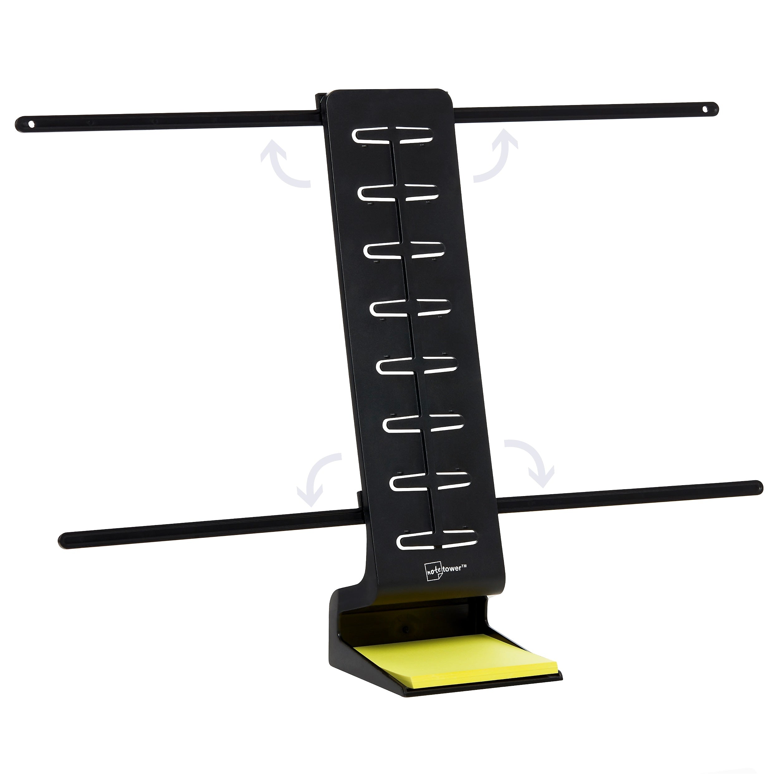NoteTower Desktop Pro Plastic Document Stand with Teeth & Guide Bar, Black (NTR300-1)