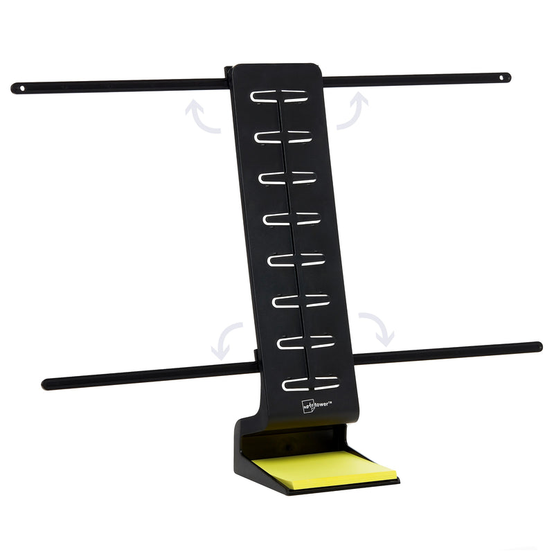 NoteTower Desktop Pro Plastic Document Stand with Teeth & Guide Bar, Black (NTR300-1)