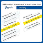 Brother P-touch TZe-MQG35 Laminated Label Maker Tape, 1/2" x 16-4/10', White on Lime Green (TZe-MQG35)