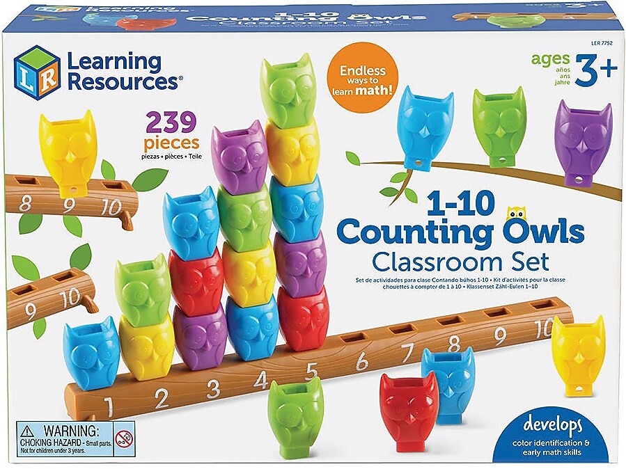 Learning Resources 1-10 Counting Owls Classroom Set, Assorted Colors (LER7752)