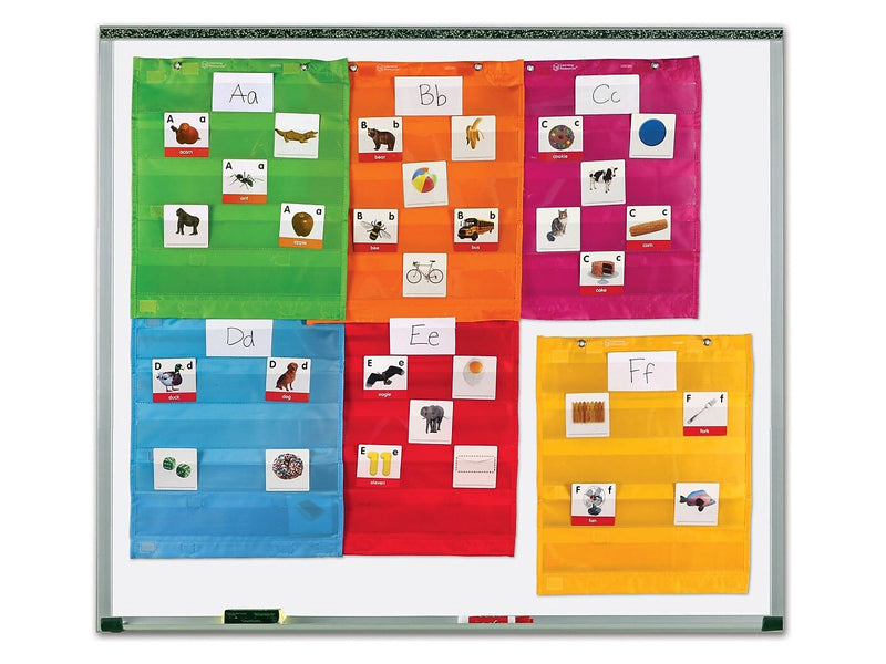 Learning Resources Magnetic Pocket Chart Squares, Assorted Colors, 6/Pack (LER2386)