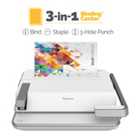 Fellowes Lyra Patented 3-in1 Comb Binding Machine, 30 Sheet Capacity, White/Gray (5603001)