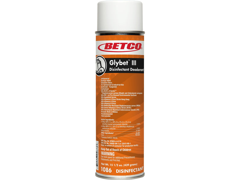 Betco Glybet III Disinfectant, Citrus Bouquet Scent, 15.5 Oz., 12/Carton (10862300)