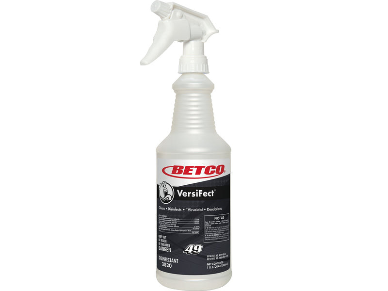 Betco VersiFect 32 oz. Spray Bottle with Trigger, White/Black, 12/Carton (38203200)