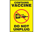 Accuform Contains Vaccine Do Not Unplug Magnetic Label, 5" x 7", Yellow/Black/Red (MBDX505MG)