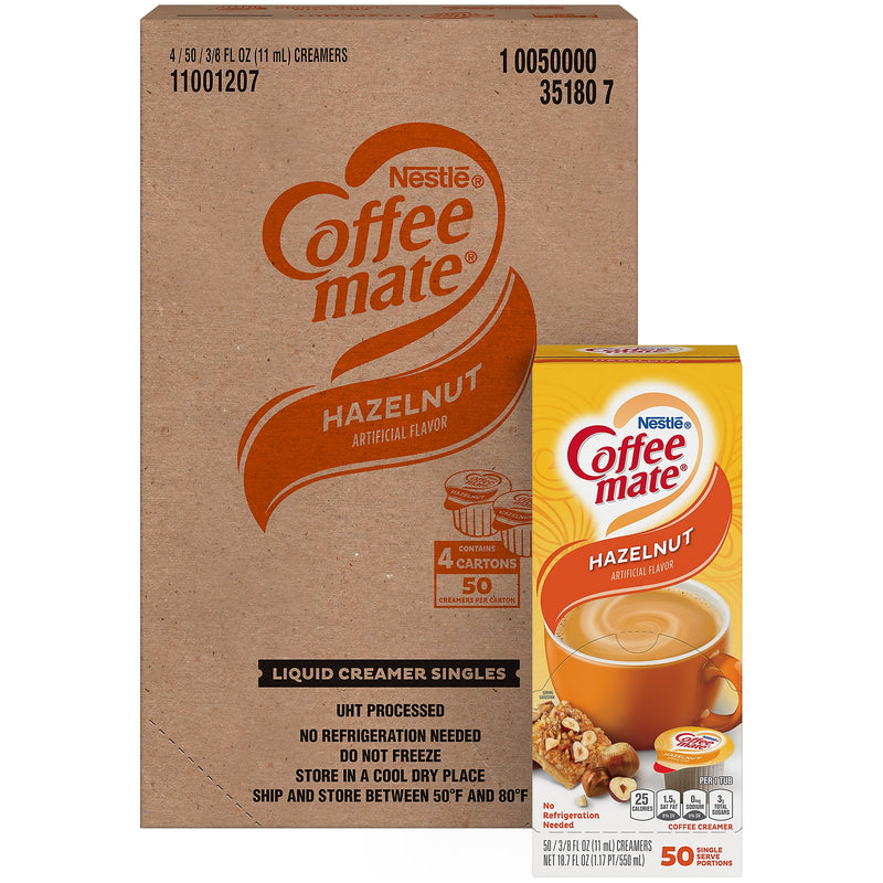 Coffee mate Hazelnut Liquid Creamer, 0.38 oz., 200/Carton (NES35180CT)