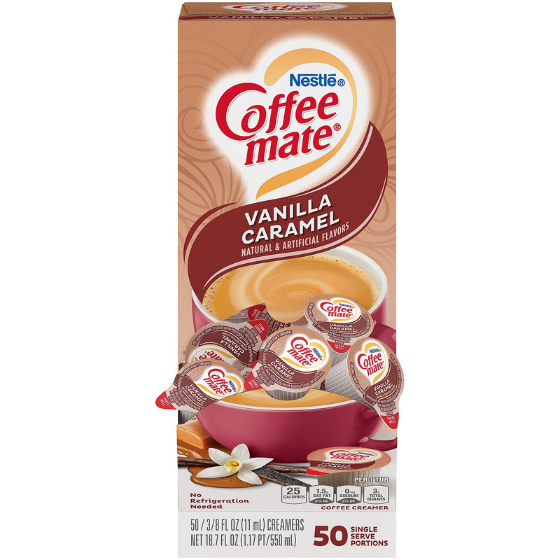 Coffee mate Vanilla Caramel Liquid Creamer, 0.38 Oz., 50/Box (79129)