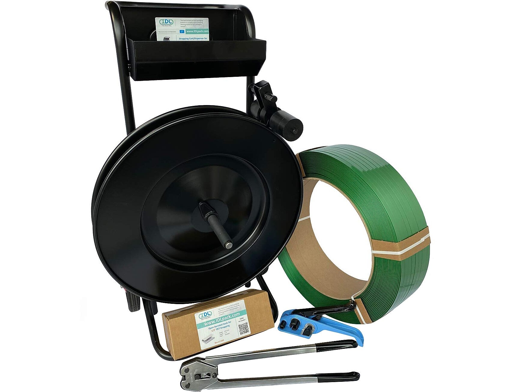 1/2" x 0.025" x 5800' Polyester Strapping Kit, 16" x 6", Hand Grade (P.PSK.12.5800-D)