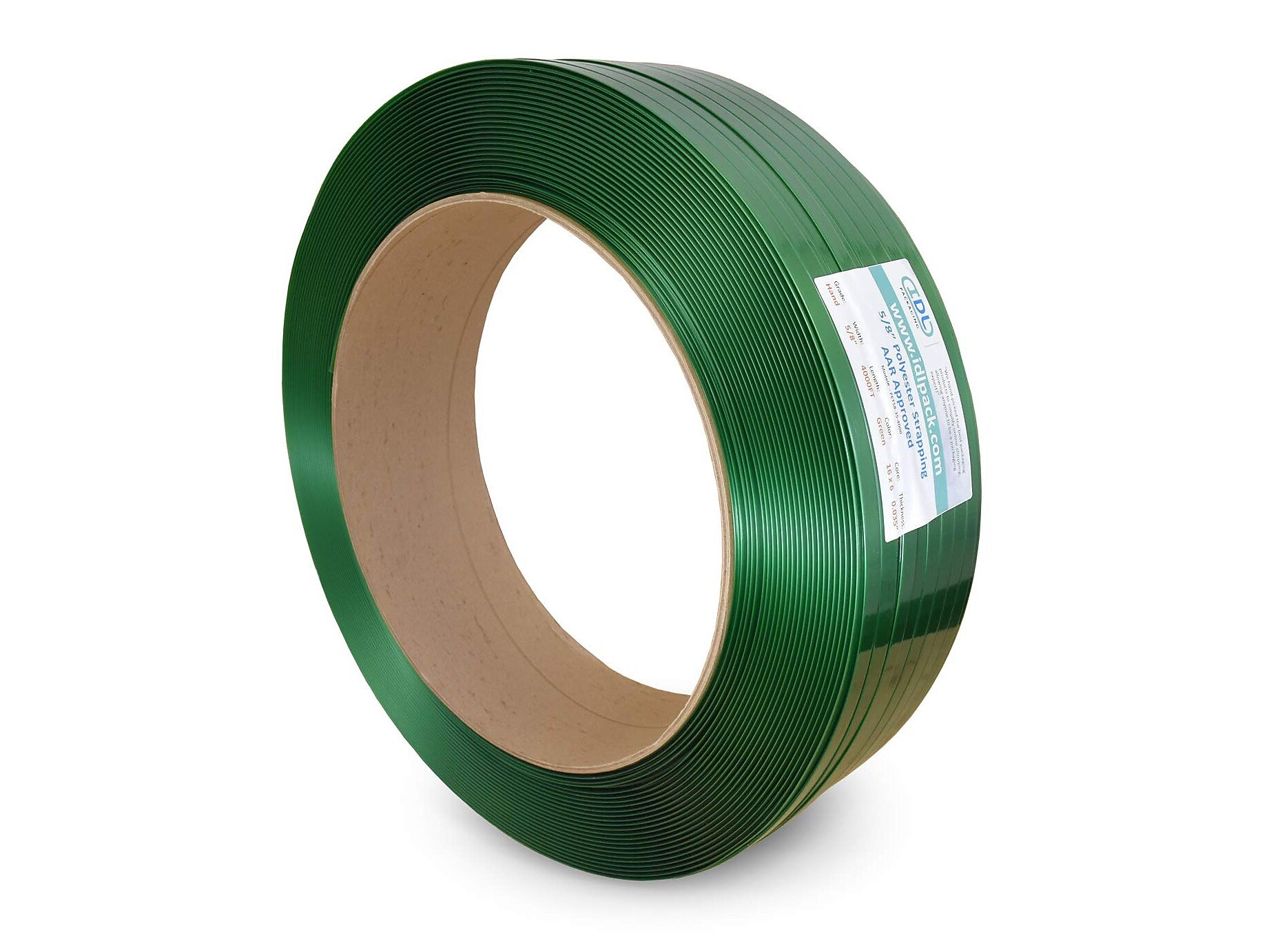 1/2" x 0.025" x 5800' Polyester Strapping Kit, 16" x 6", Hand Grade (P.PSK.12.5800-D)