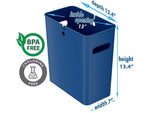 iTouchless SlimGiant Polypropylene Trash Can with no Lid, Reactive Blue, 4.2 gal., 6/Pack (SG104Ux6)
