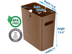 iTouchless SlimGiant Polypropylene Trash Can with no Lid, Toffee Brown, 4.2 gal., 6/Pack (SG105Nx6)