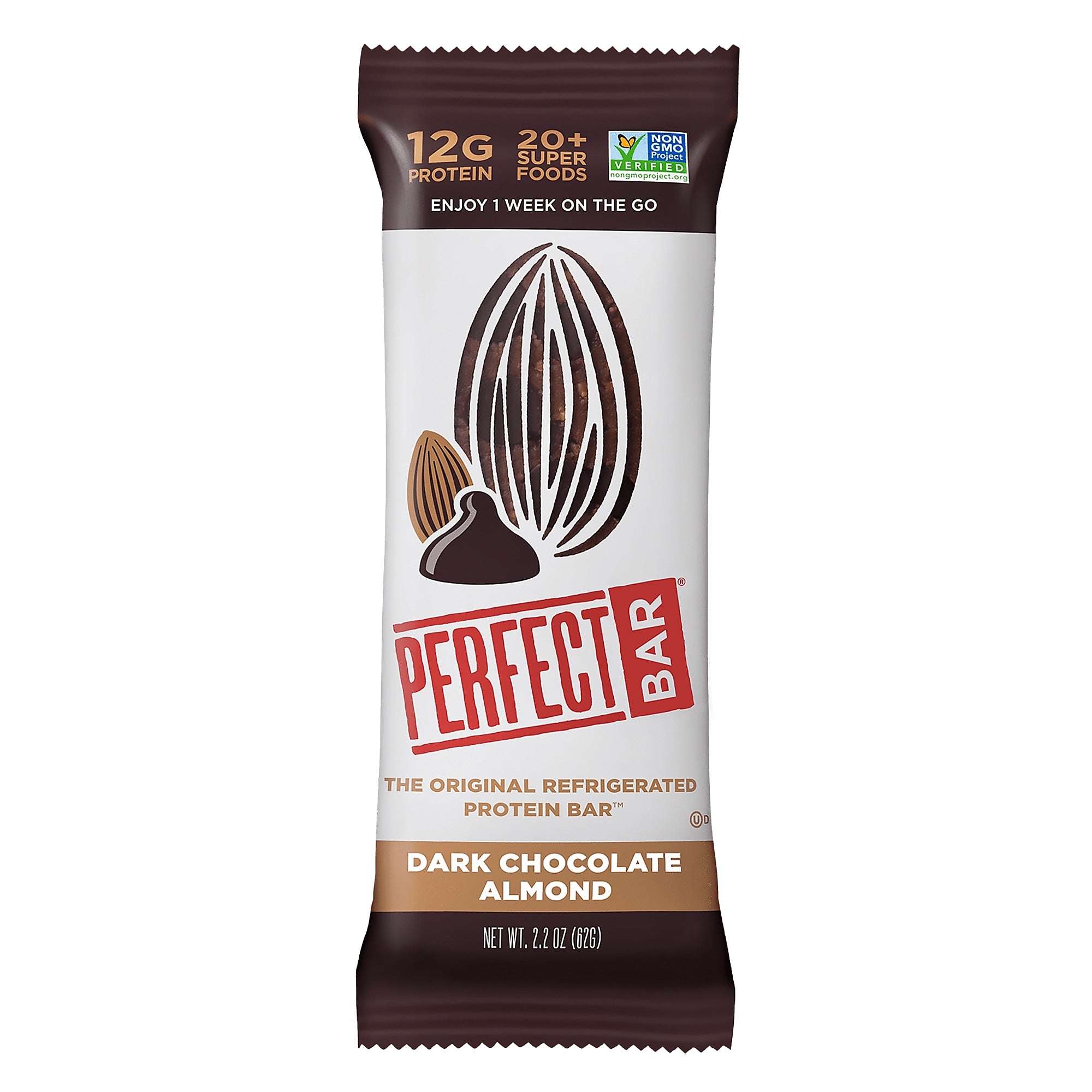 Perfect Snacks Gluten Free Dark Chocolate Almond Protein Bar, 2.2 oz., 16 Bars/Box (307-00246)