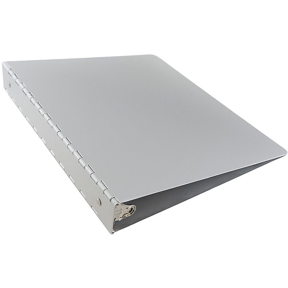 JAM Paper Heavy Duty 1 1/2" 3-Ring Non-View Binder, Silver Aluminum (301933554)