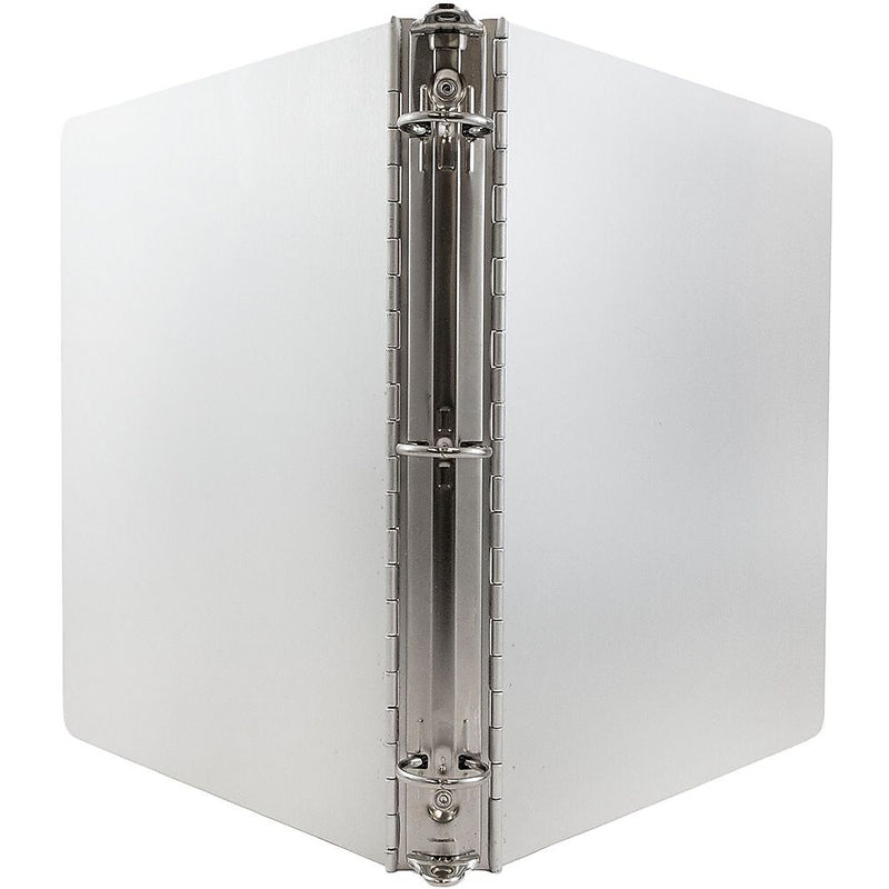 JAM Paper Heavy Duty 1 1/2" 3-Ring Non-View Binder, Silver Aluminum (301933554)
