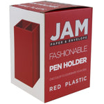 JAM Paper Plastic Pen Holder, Red (341re)